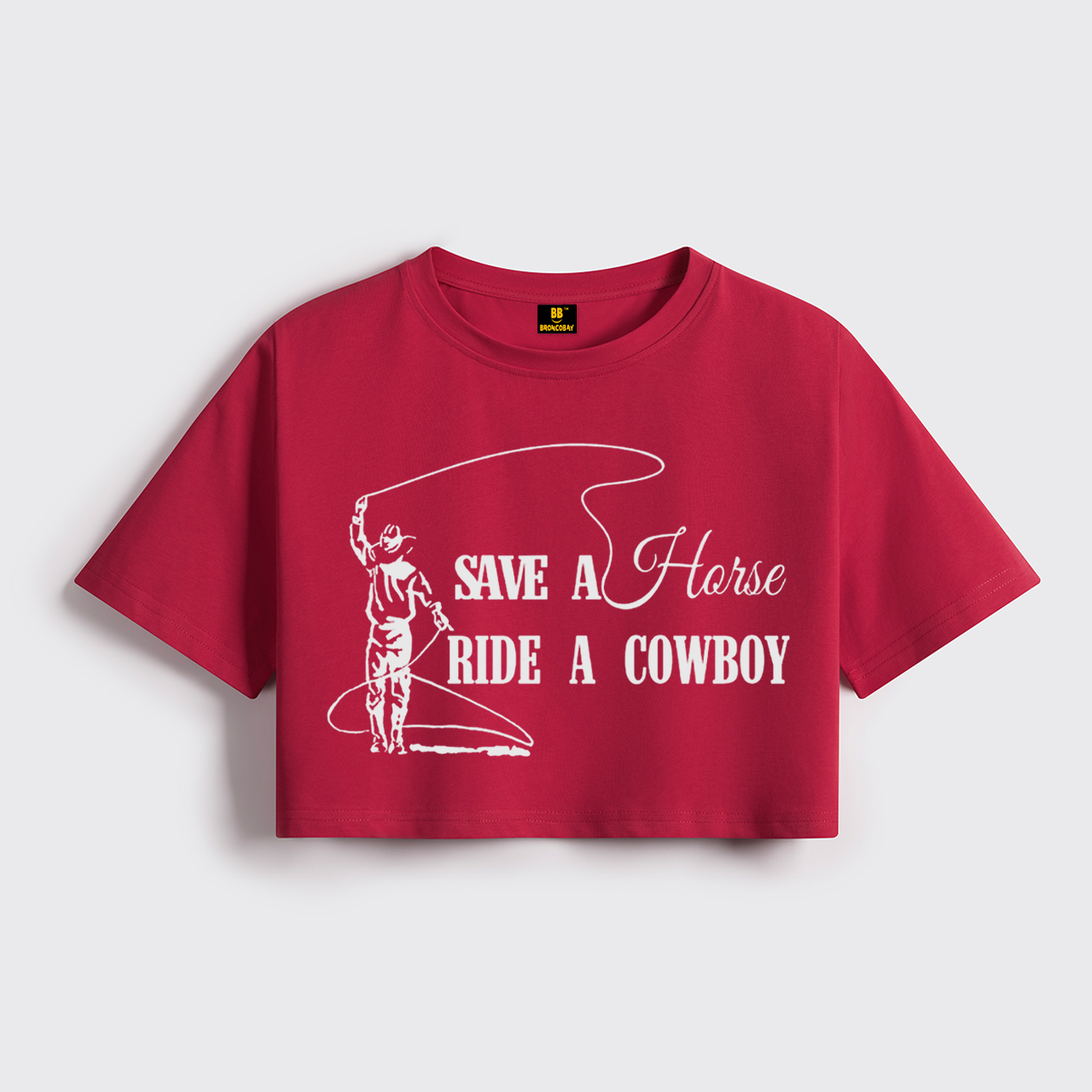 Save A Horse Ride A Cowboy Cropped Boxy Tee