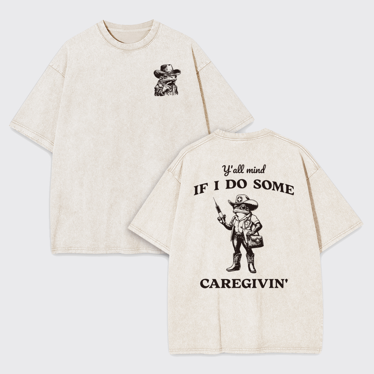 Retro Western Caregiver Garment-dye Tees