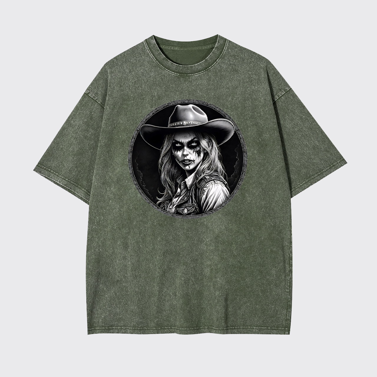 Halloween Undead Cowgirl Garment-dye Tees