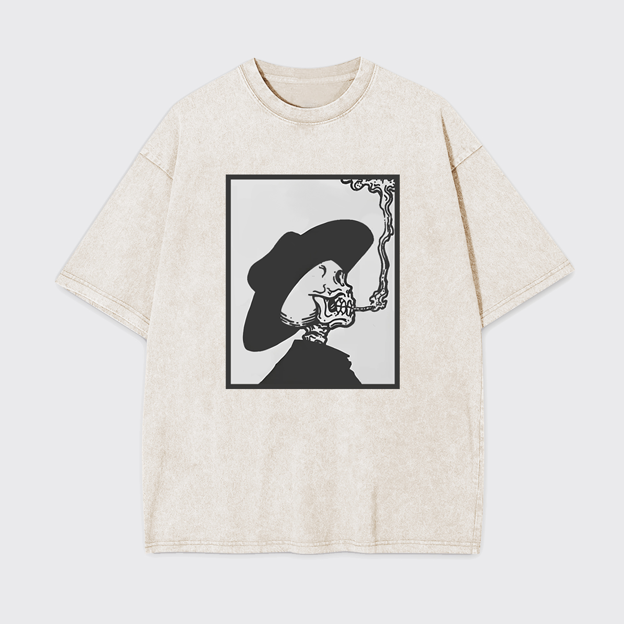 Smoking Cowboy Skeleton Garment-dye Tees