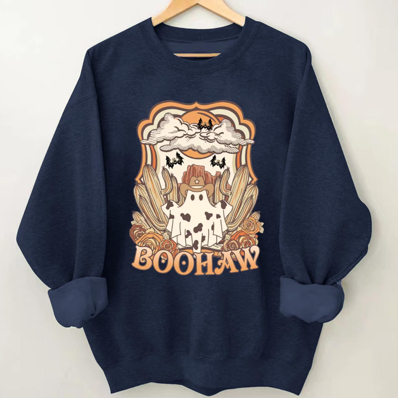 Halloween BooHaw Spooky Season Cowboy Sweatshirt