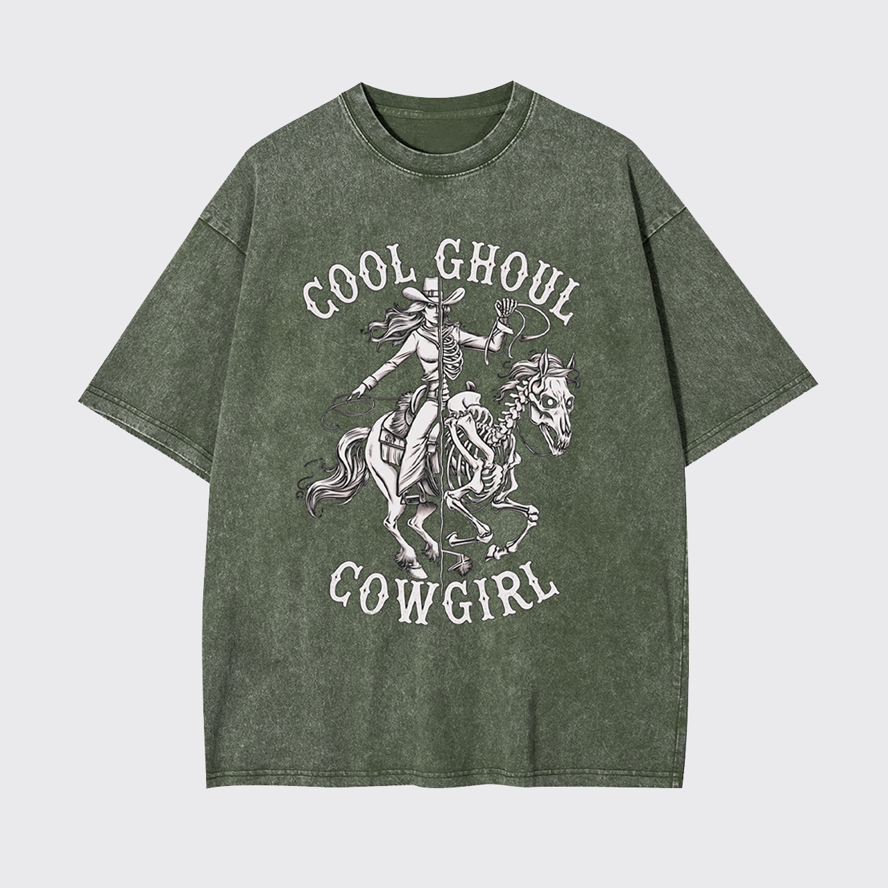 Halloween Cool Ghoul Cowgirl Garment-dye Tees
