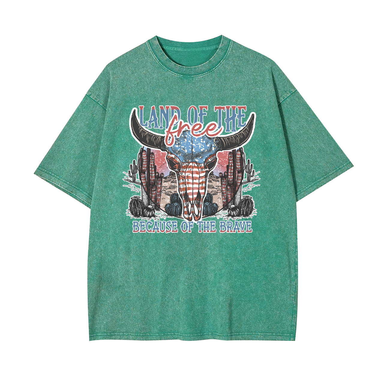 4th Of July And Cow Skull Garment-dye Tees