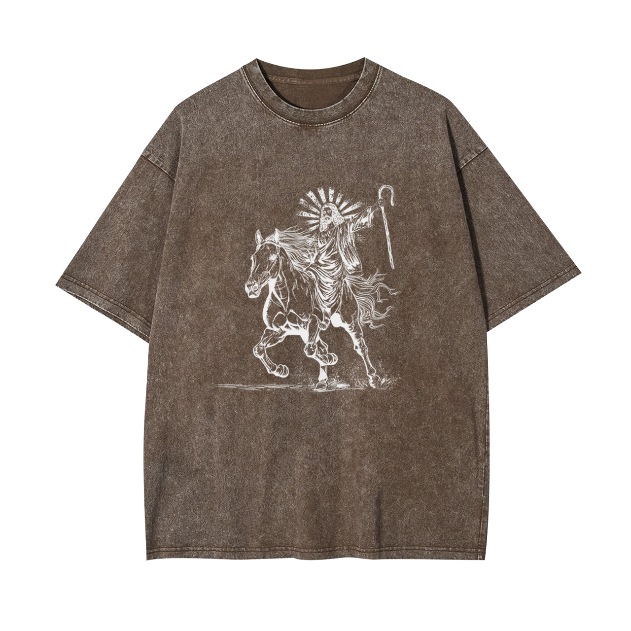 Jesus Riding Horse Garment-dye Tees
