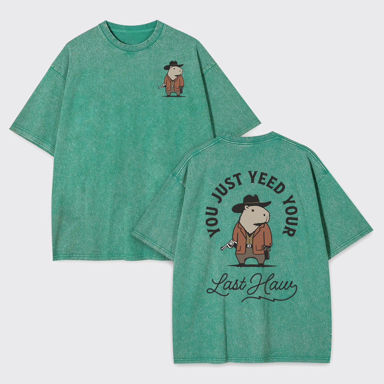 Funny Capybara Cowboy Garment-dye Tees