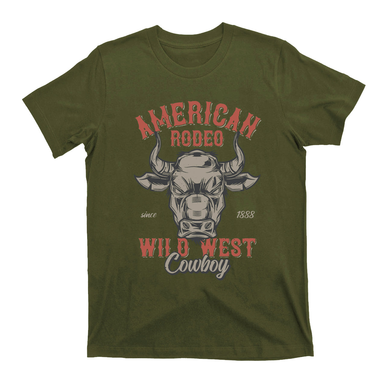 Men's Vintage Rodeo Cowboy Wild West Bull T-shirts