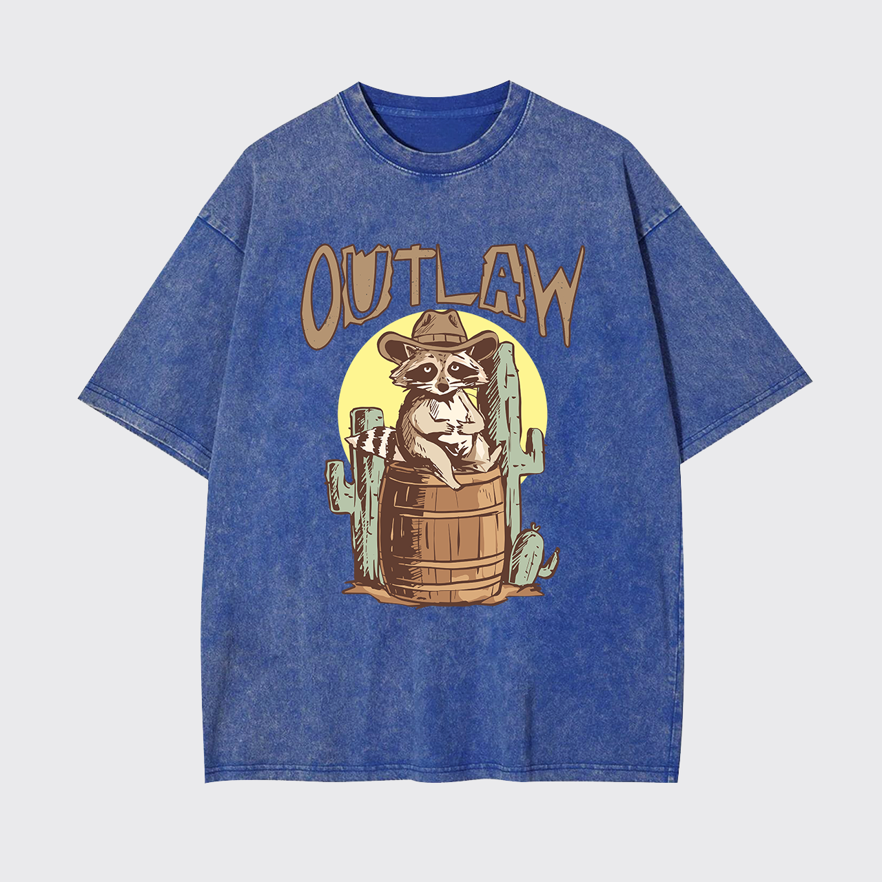 Retro Outlaw Raccoon Cowboy Garment-dye Tees