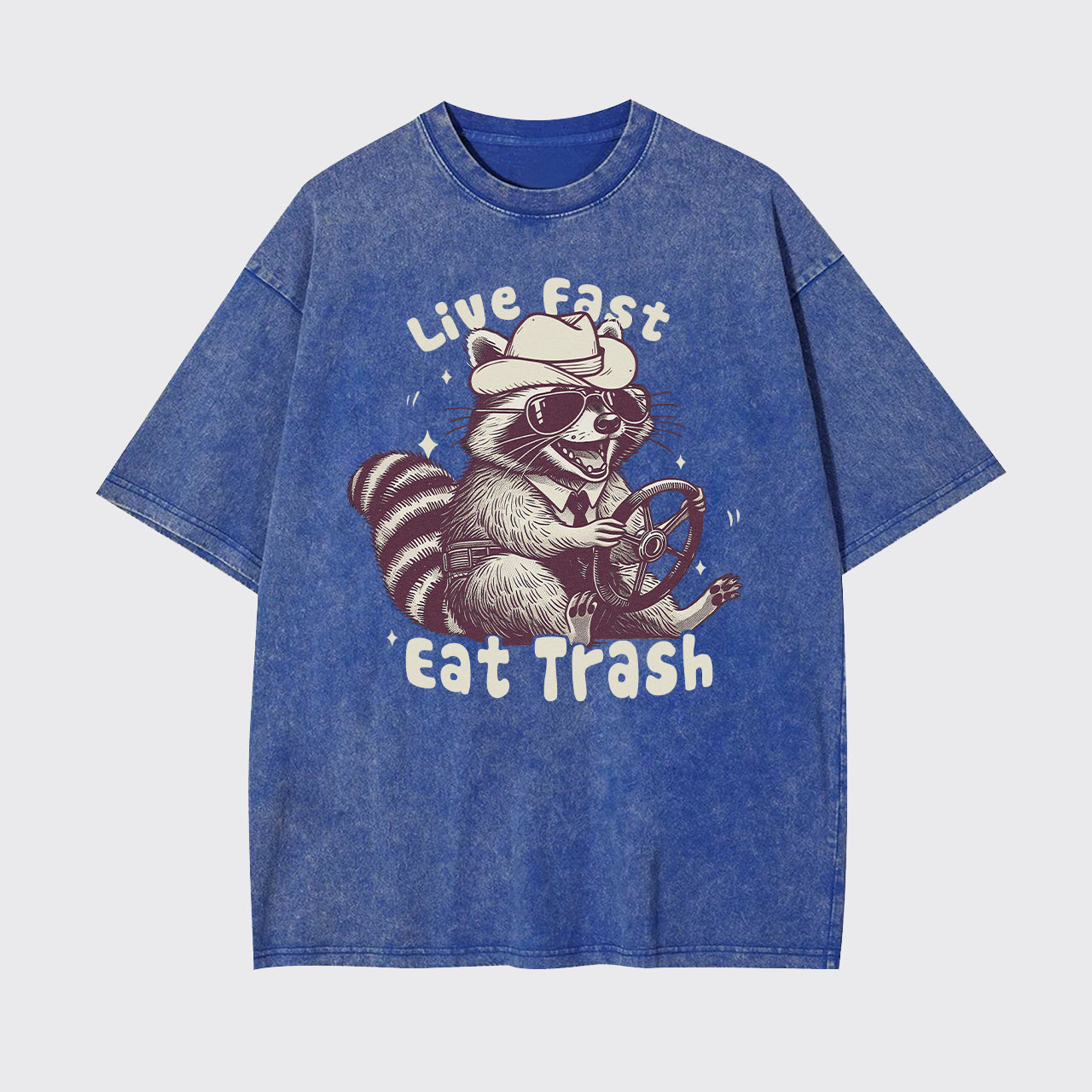 Live Fast Eat Trash Raccoon Garment-dye Tees