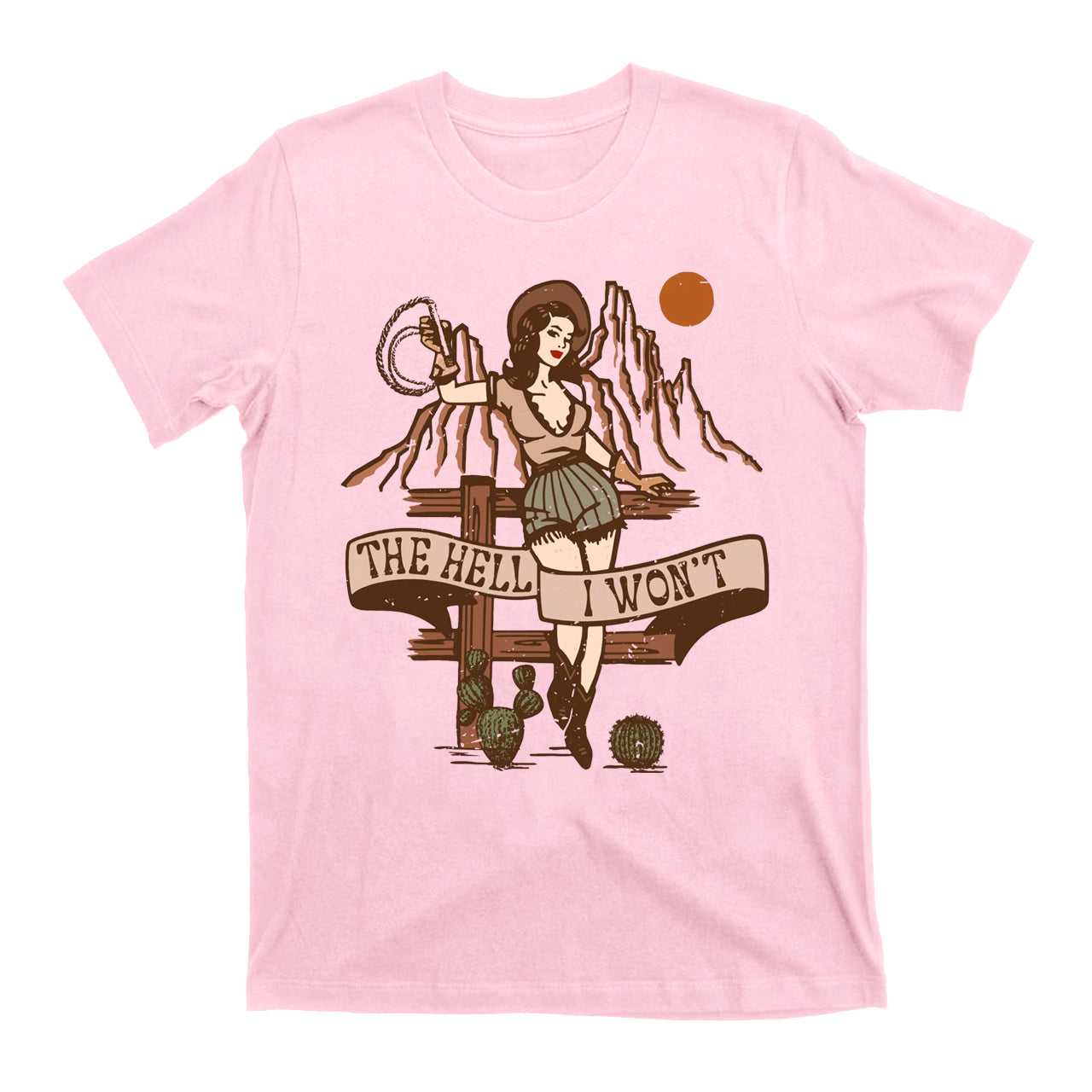 Funny Country Music Vintage T-Shirt-The Hell I Won't