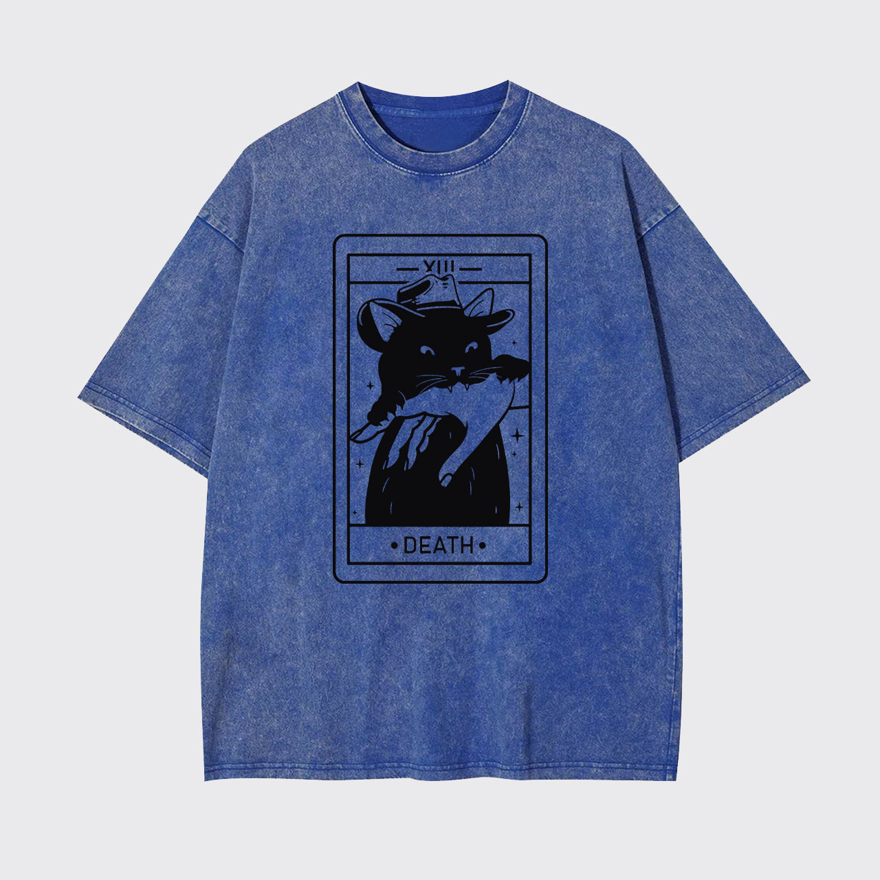 Tarot Death Witchy Cat Garment-dye Tees