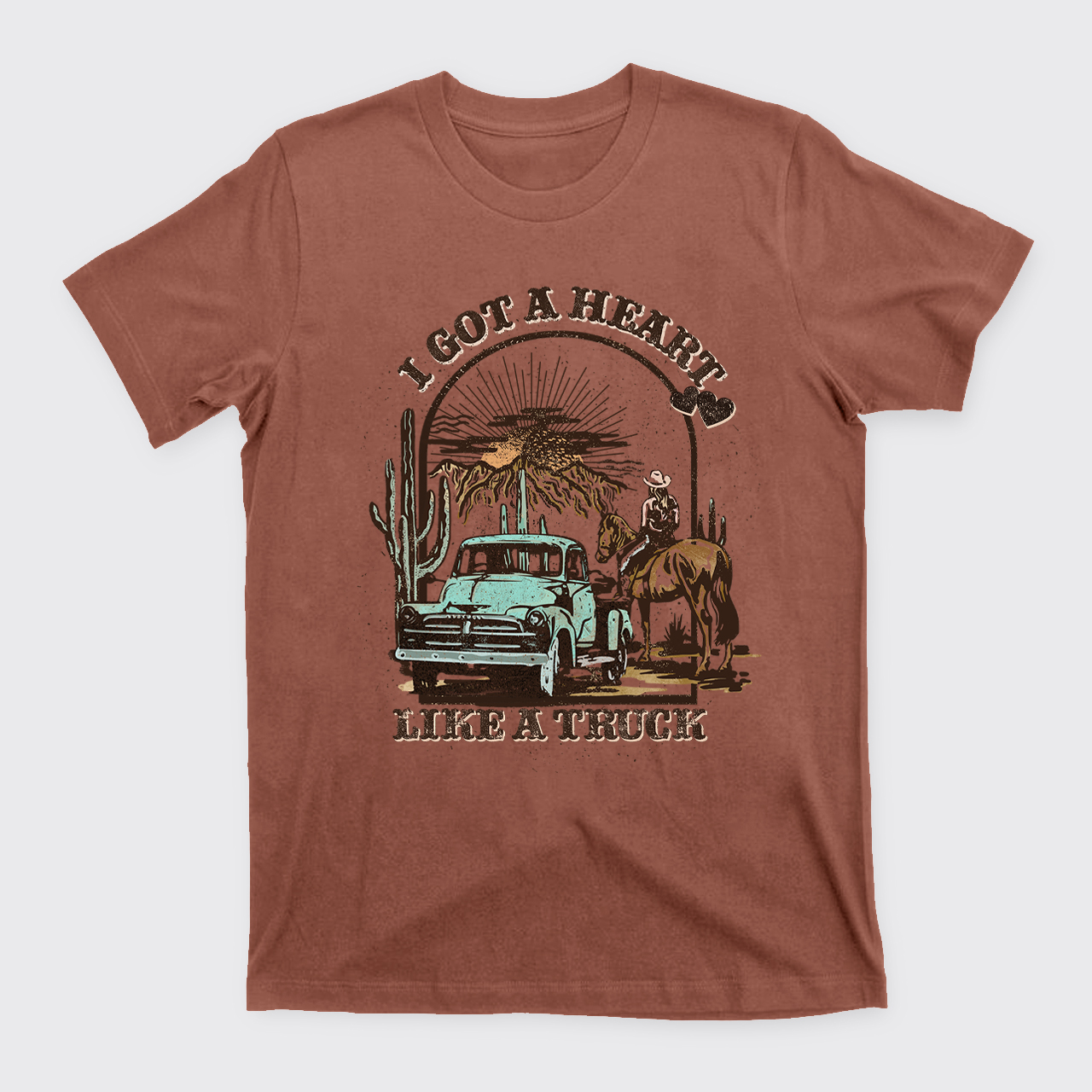 Heart Like A Truck Western Sunset T-Shirts
