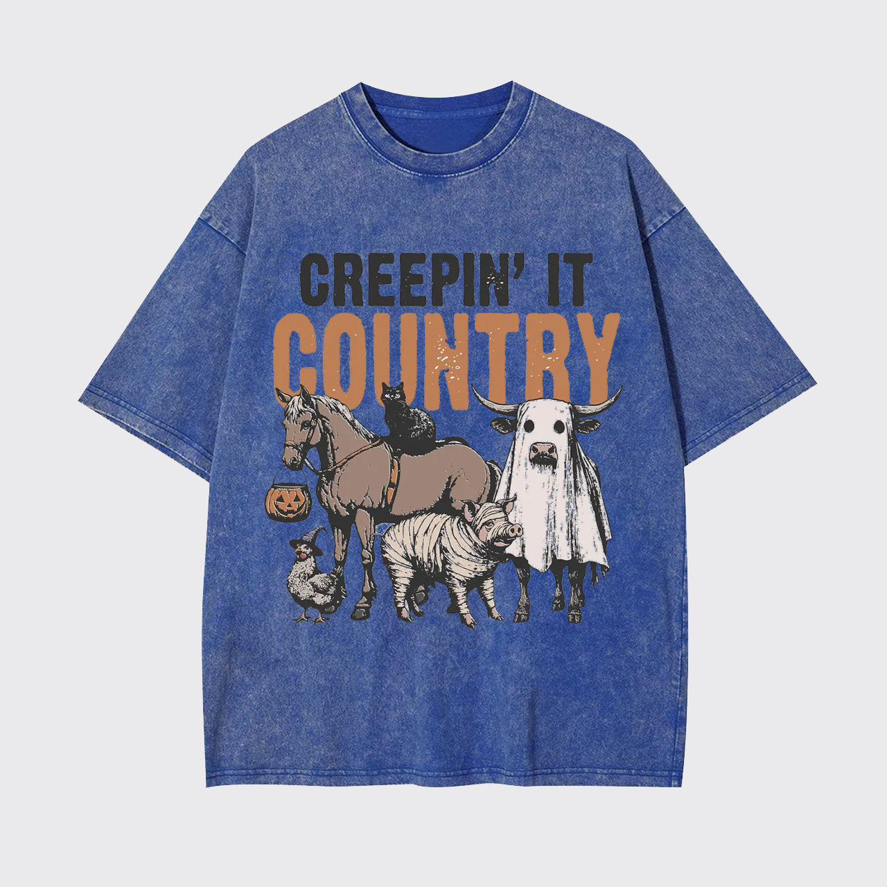 Western Farm Animals Halloween Garment-dye Tees