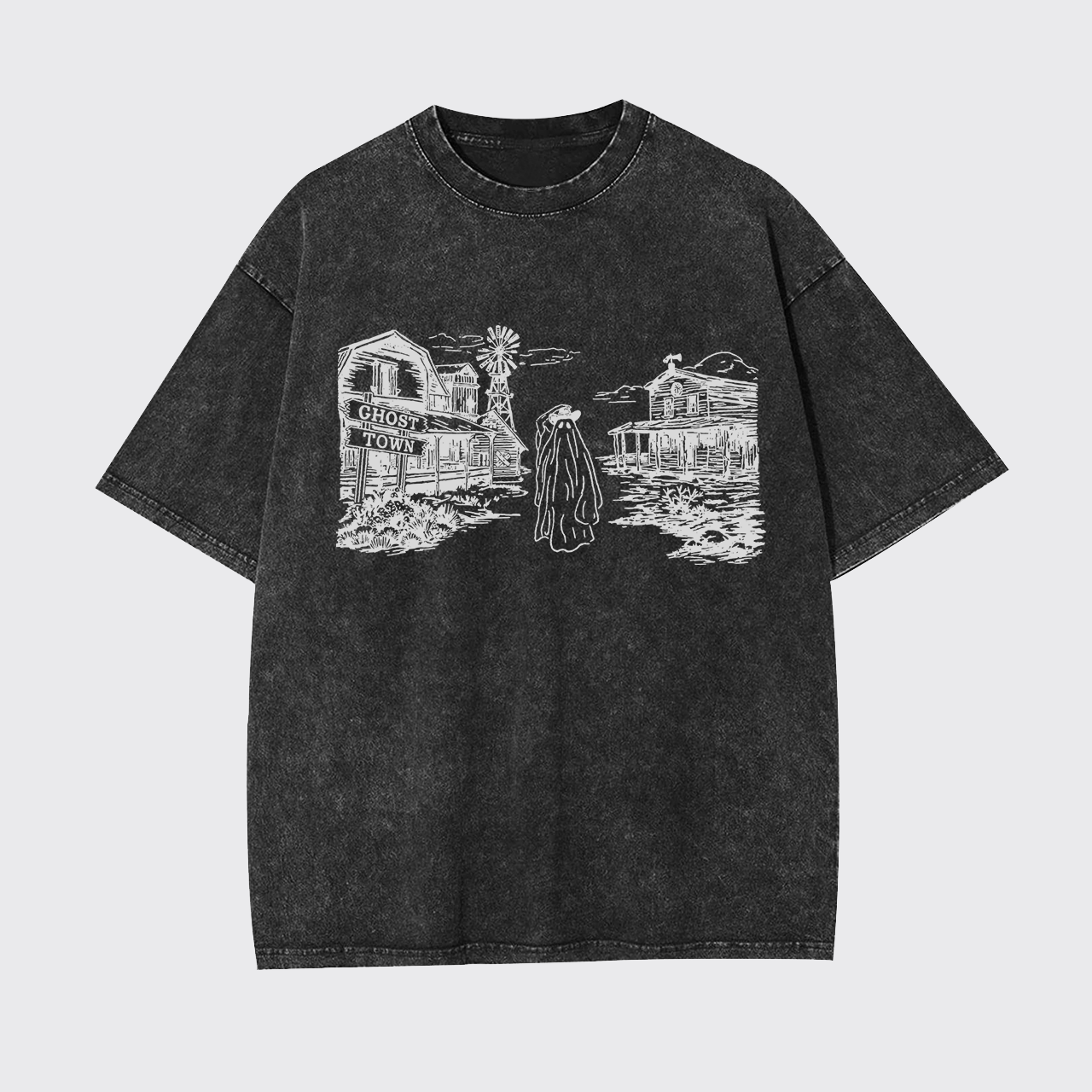 Western Halloween Ghost Town Garment-dye Tees