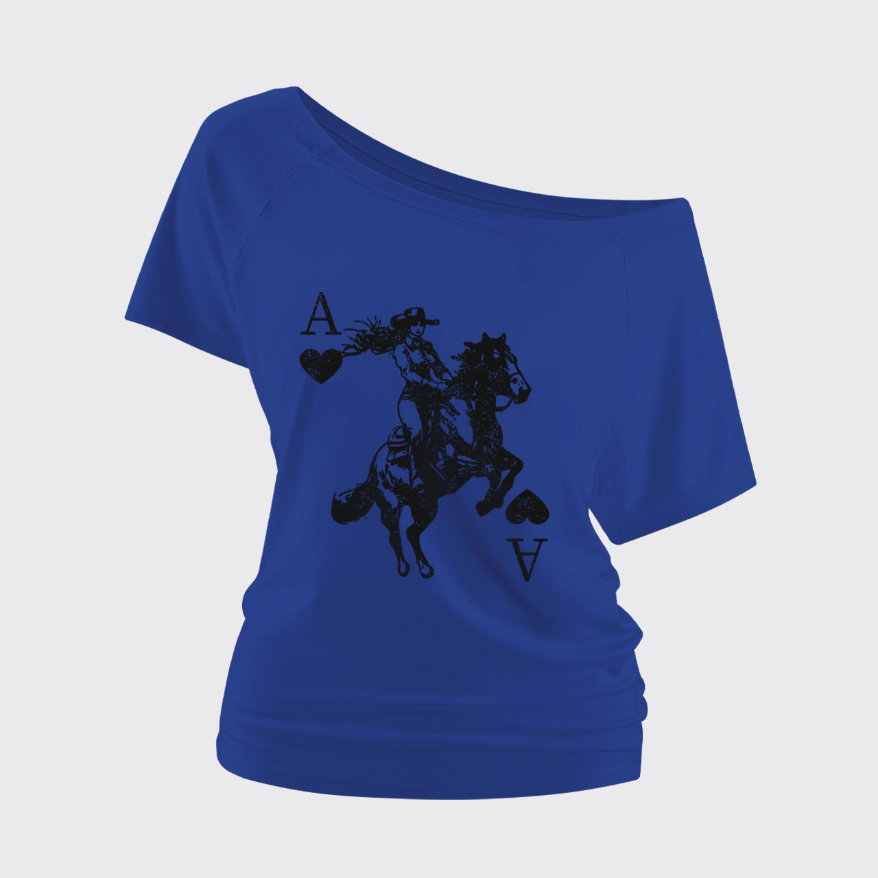Heart Playing Card Cowgirl Off Shoulder Top