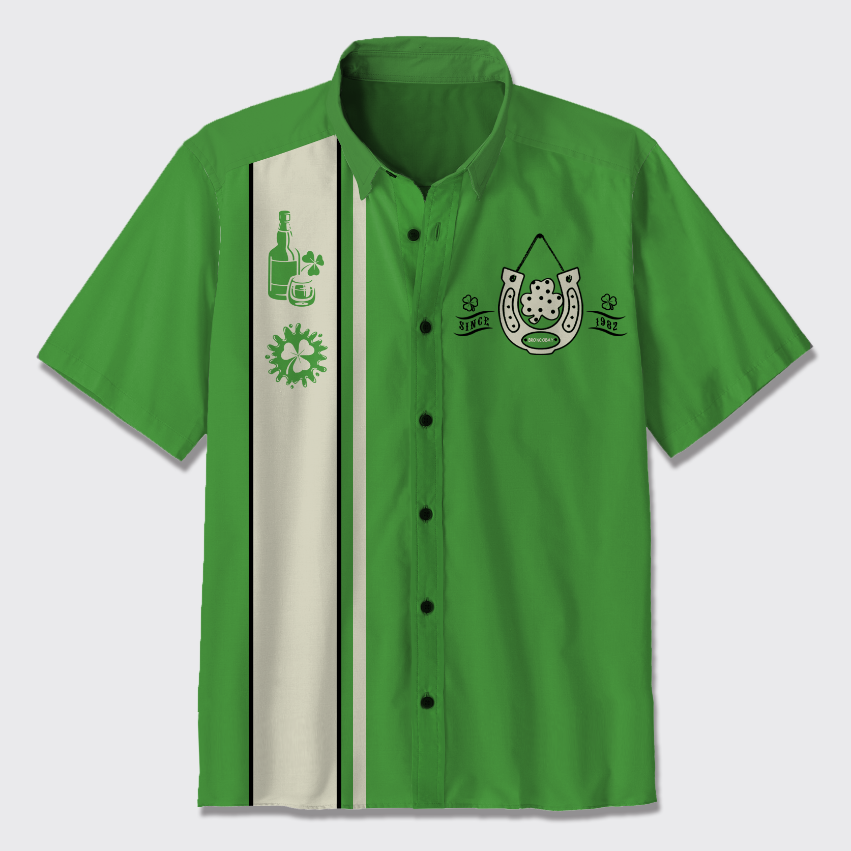 St. Patrick's Day Vibe Button Up Shirts