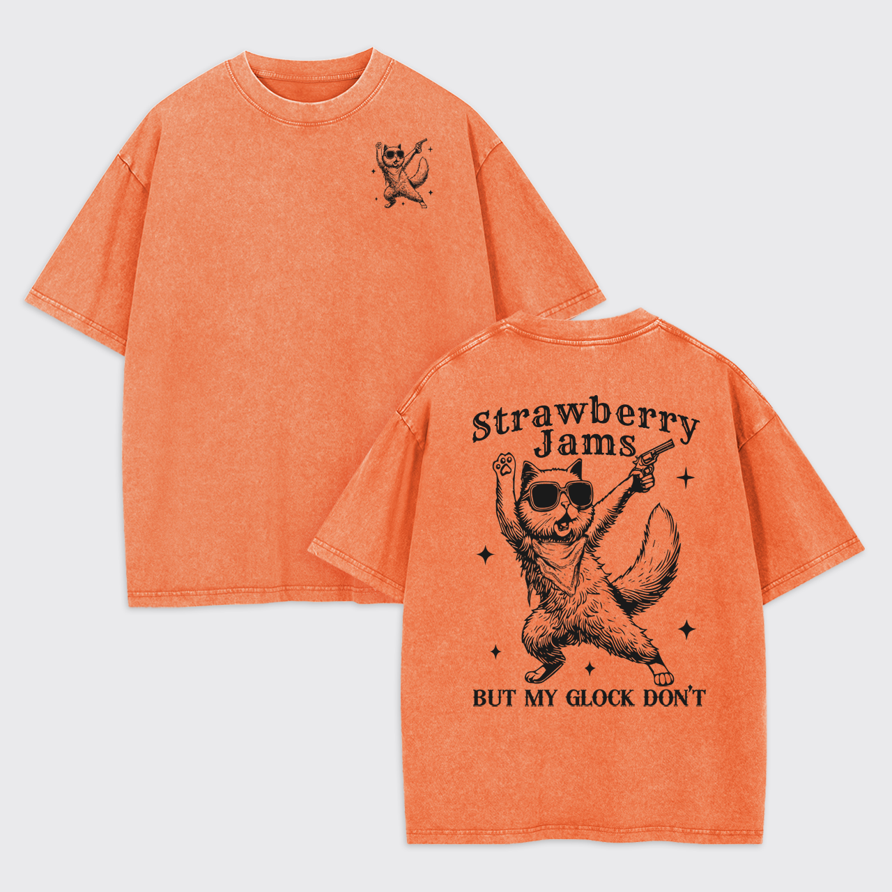 Humor Strawberry Jams But My Glock Don't Garment-dye Tees