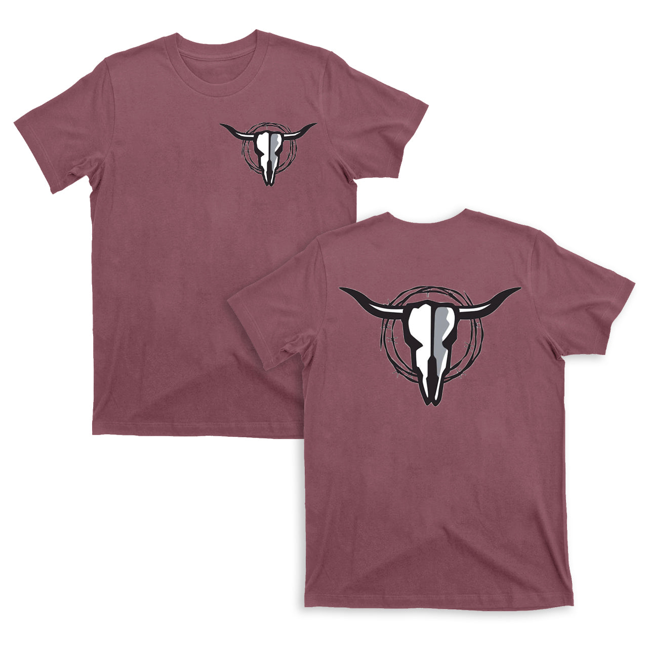 Cow Skull with Barbed Wire T-Shirts