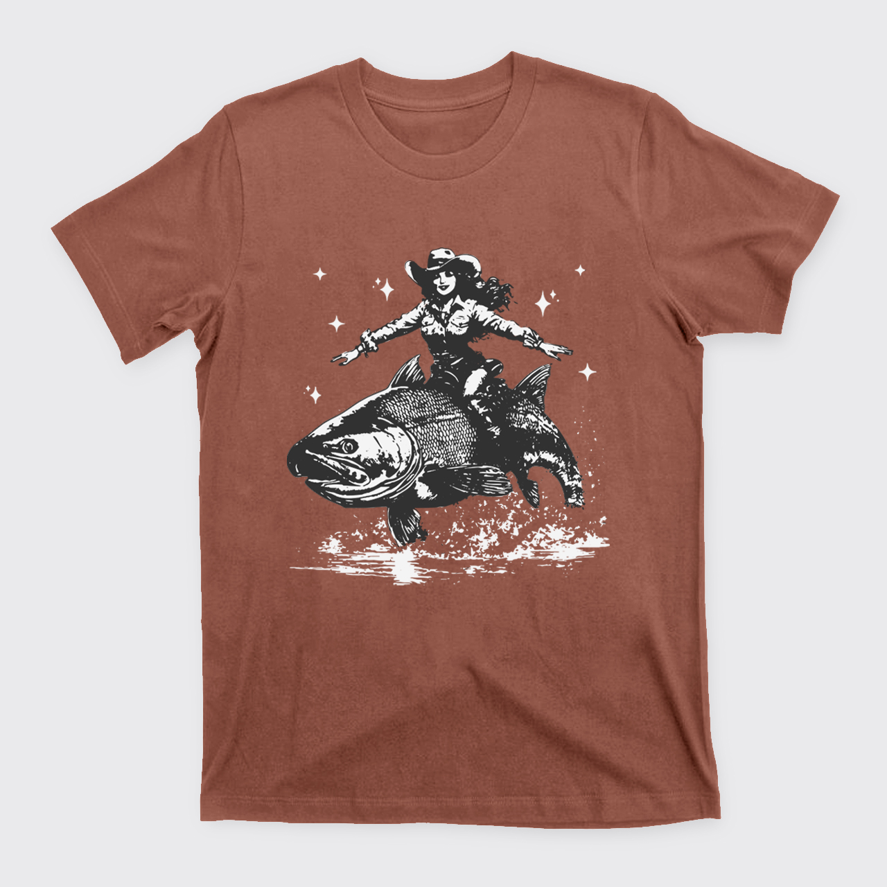 Cowgirl Riding A Fish T-Shirts