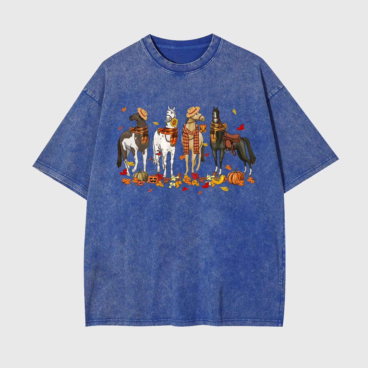  Halloween Ghost Horse Garment-dye Tees