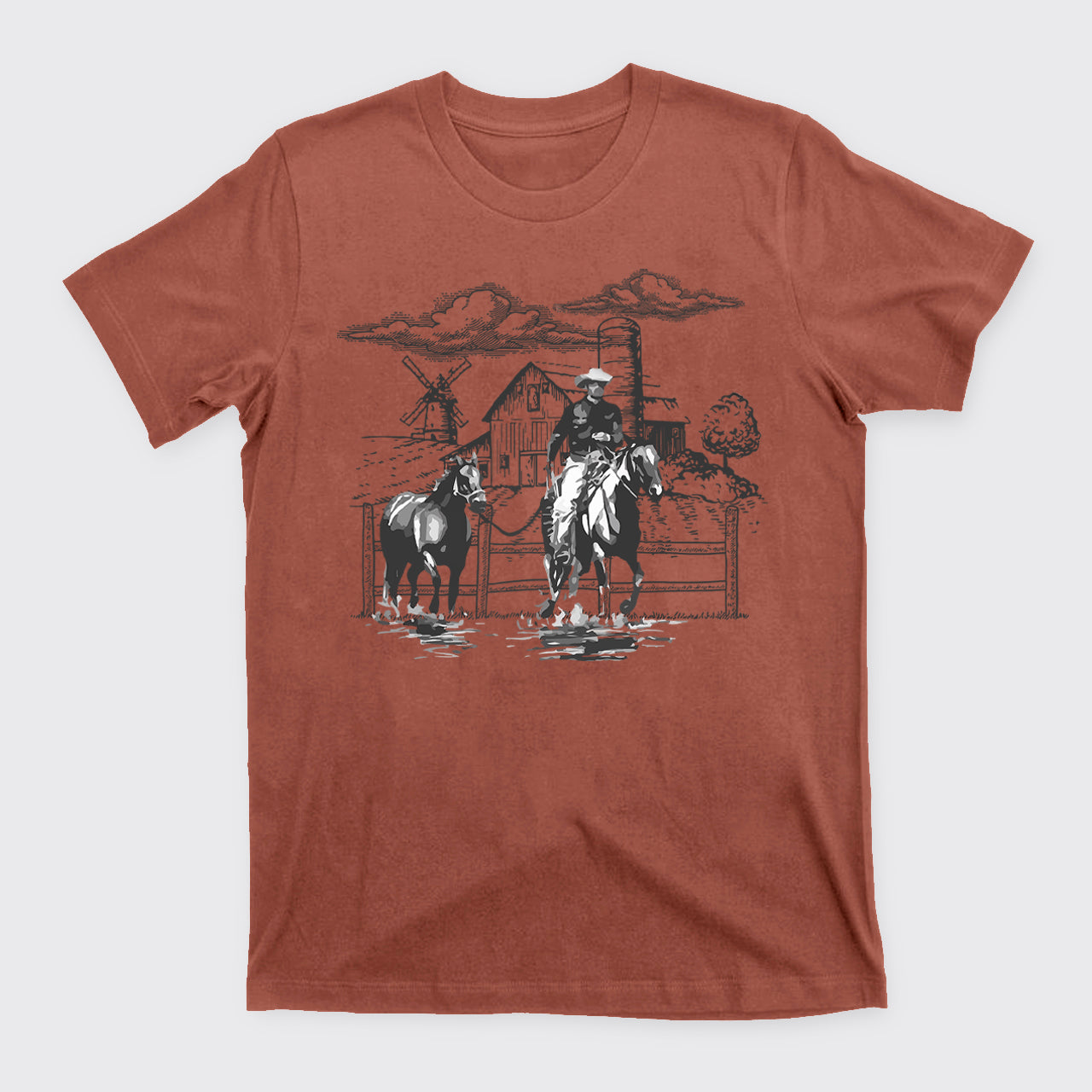 Western Country Cowboys Fenceposts T-Shirts