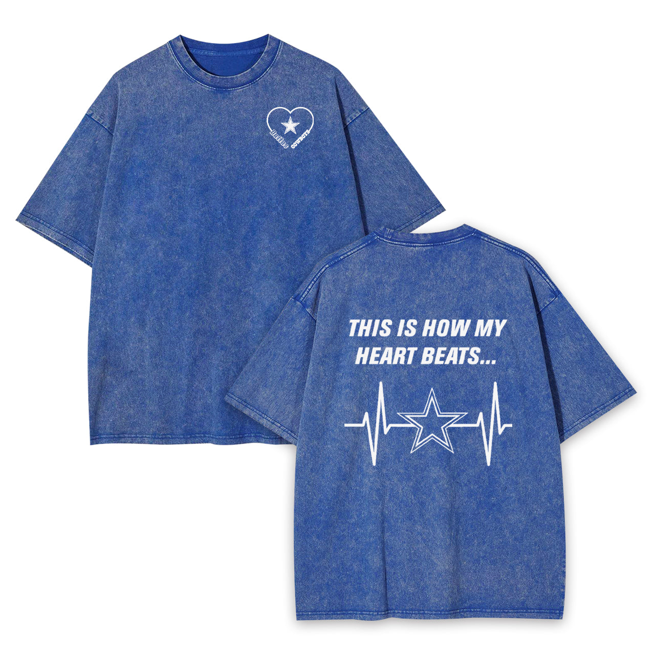 This is How My Heart Beats Dallas Cowboys Garment-dye Tees