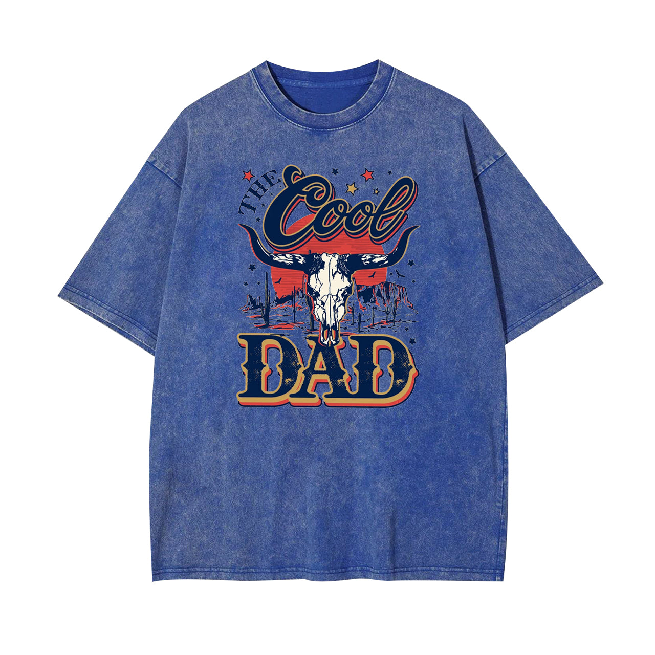 Wild West Dad Gifts, Longhorn Bull Garment-dye Tees