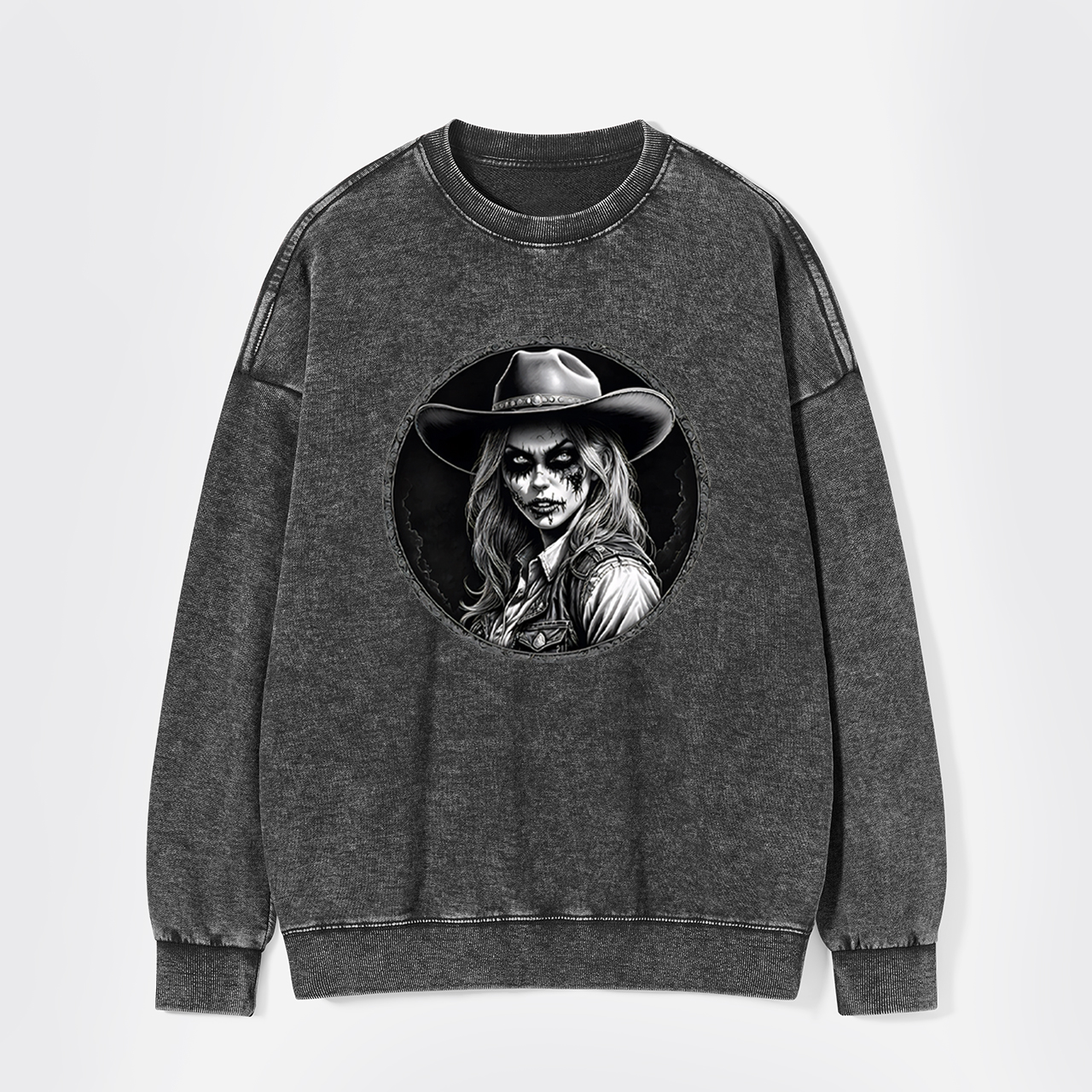 Halloween Undead Cowgirl Washed Sweatshirts