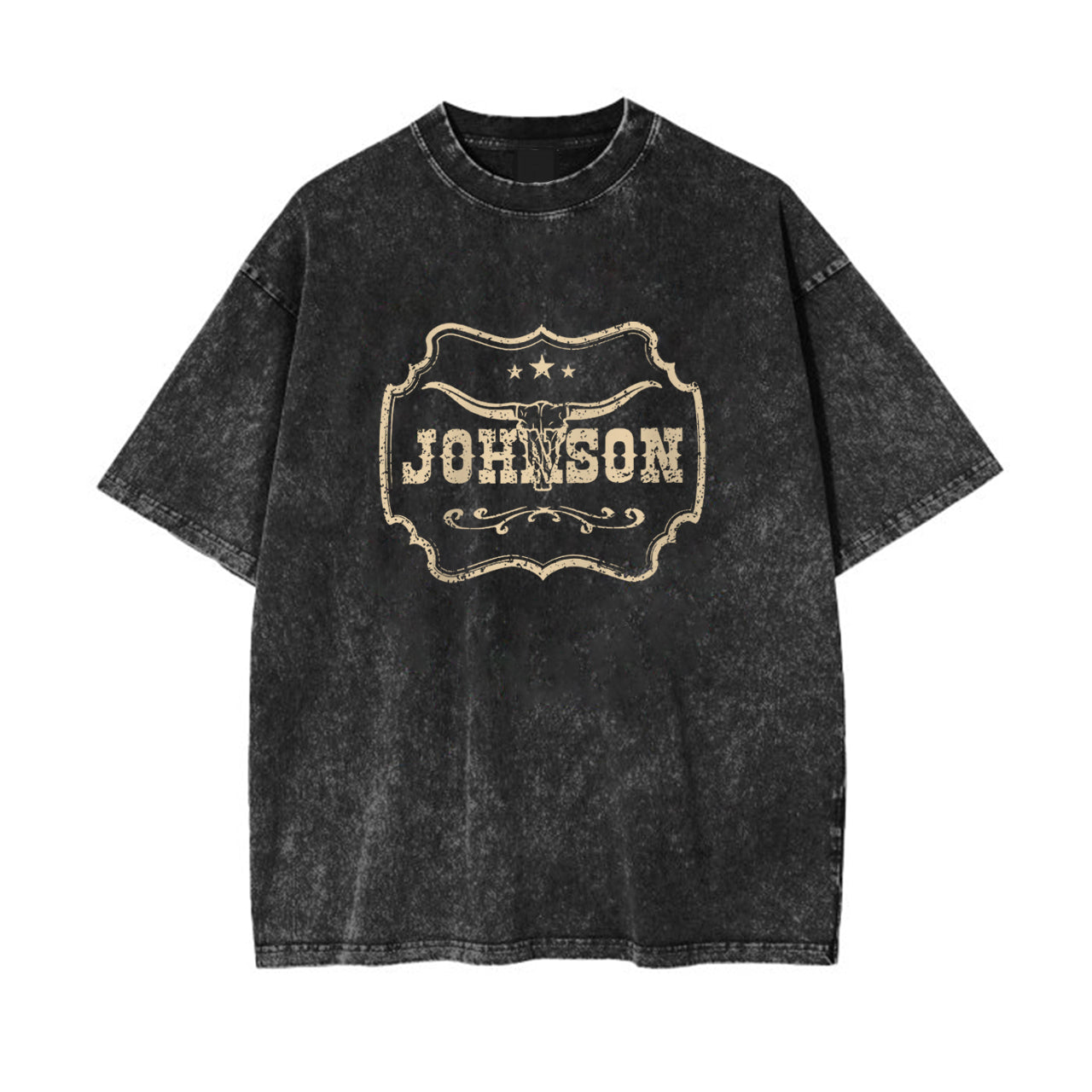 Johnson Longhorn Western Garment-dye Tees