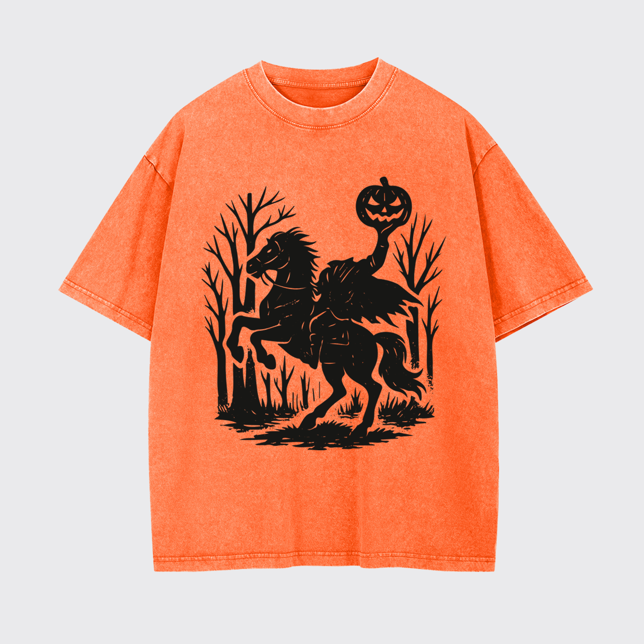 Halloween Scary Headless Horseman Garment-dye Tees
