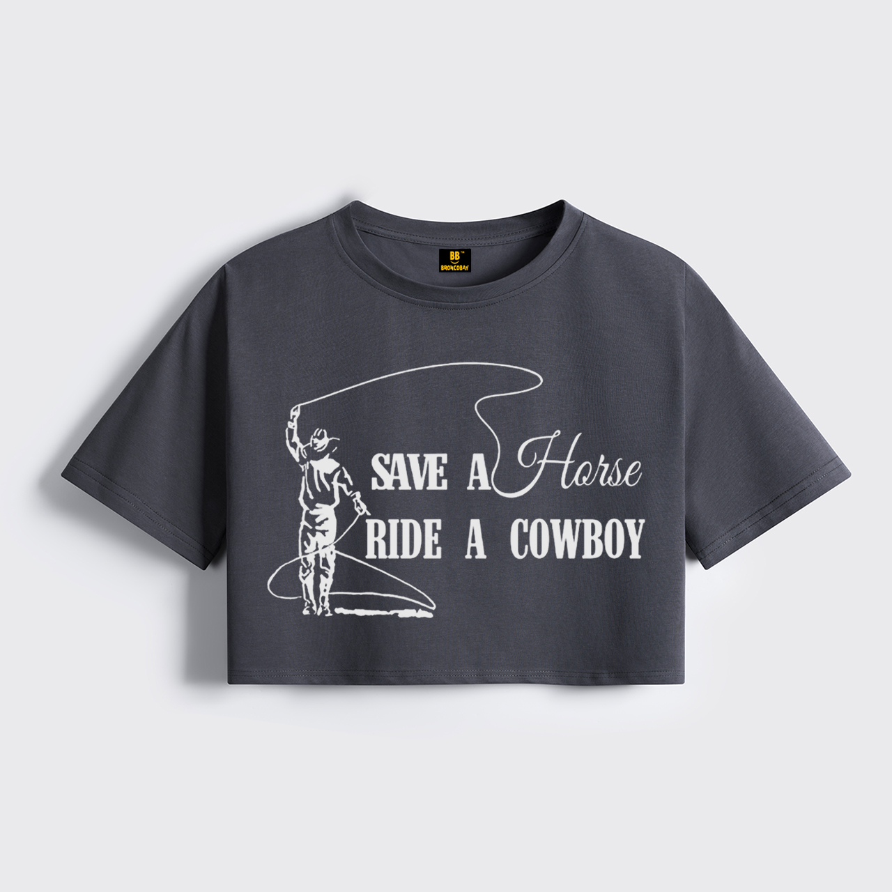 Save A Horse Ride A Cowboy Cropped Boxy Tee