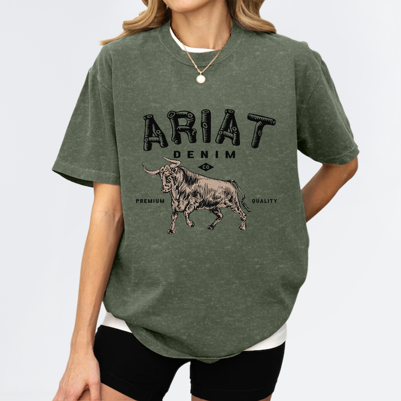 Ariat Denim Cowboy Garment-dye Tees