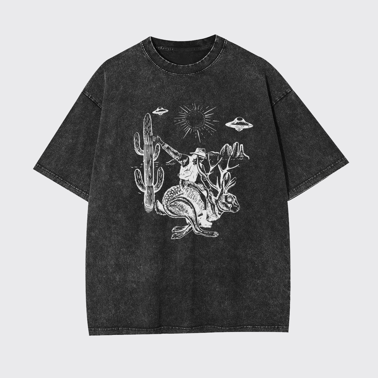 Cowboy Riding Jackalope Garment-dye Tees