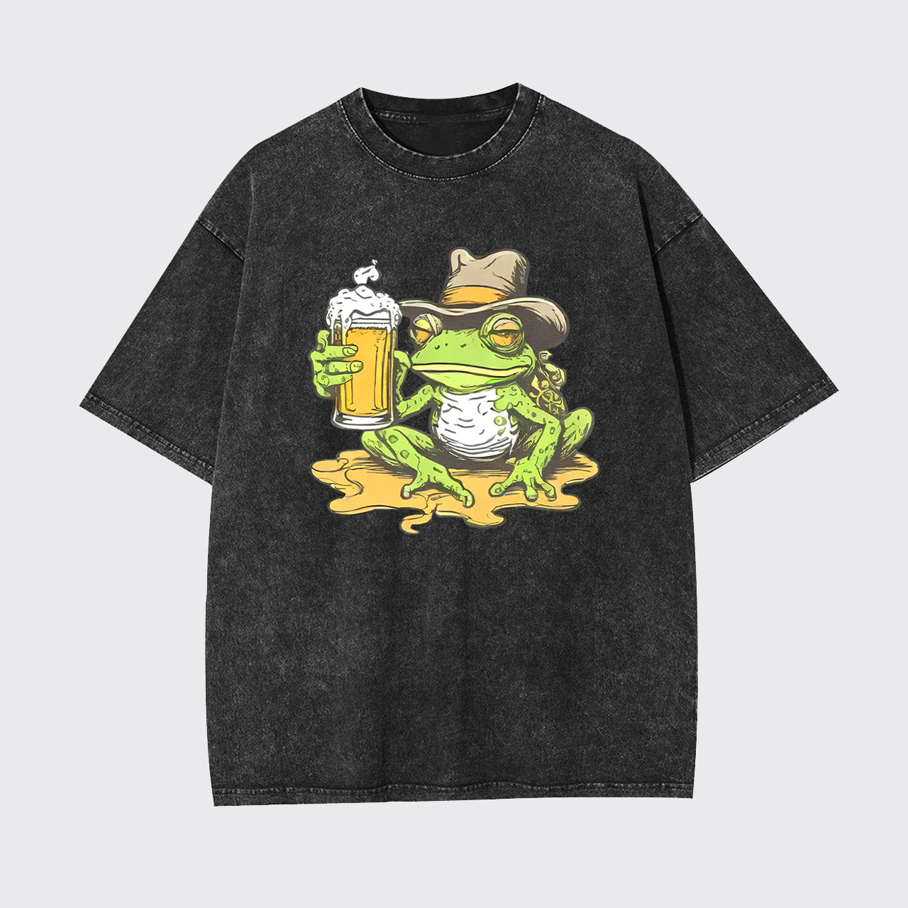 Frog And Beer Garment-dye Tees