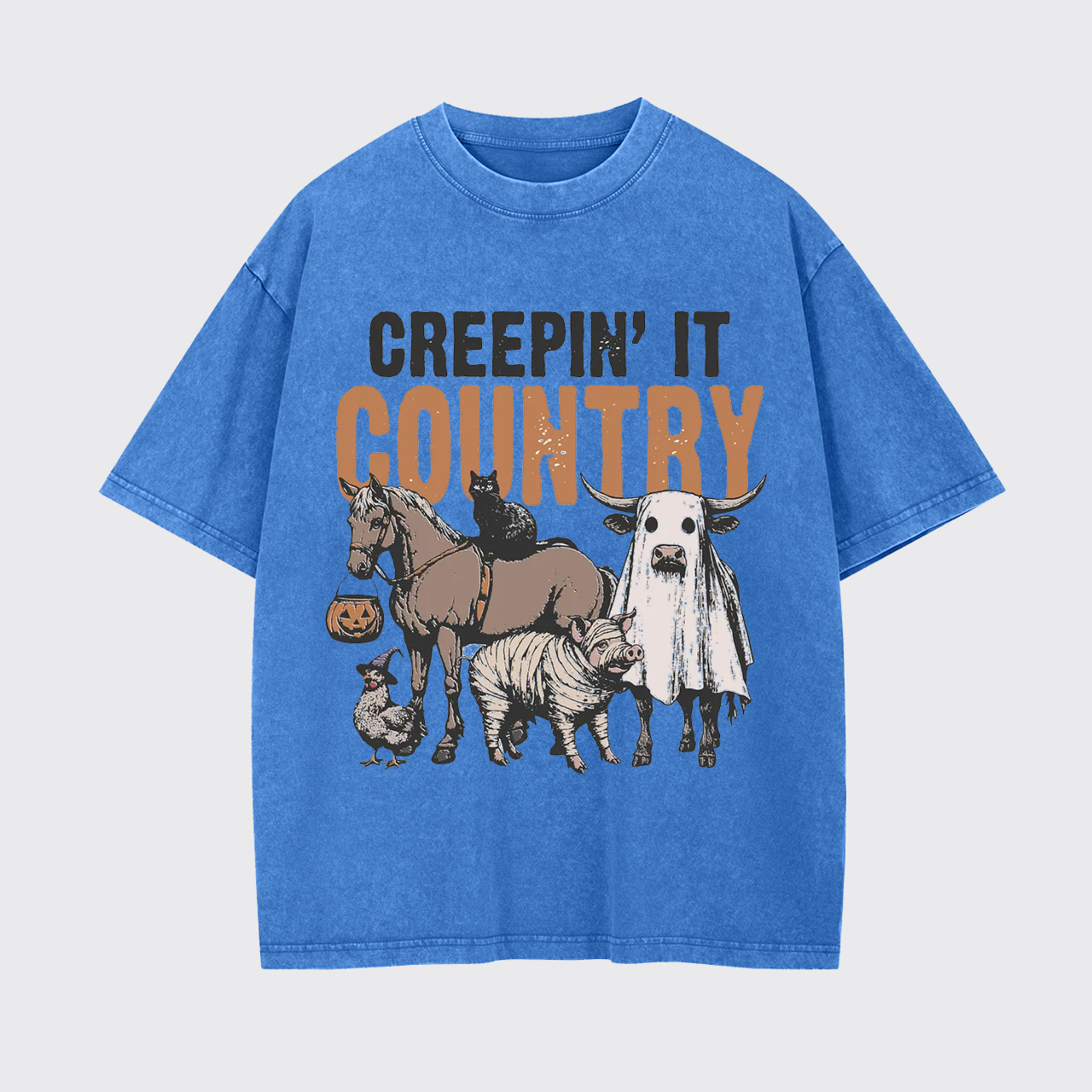 Western Farm Animals Halloween Garment-dye Tees