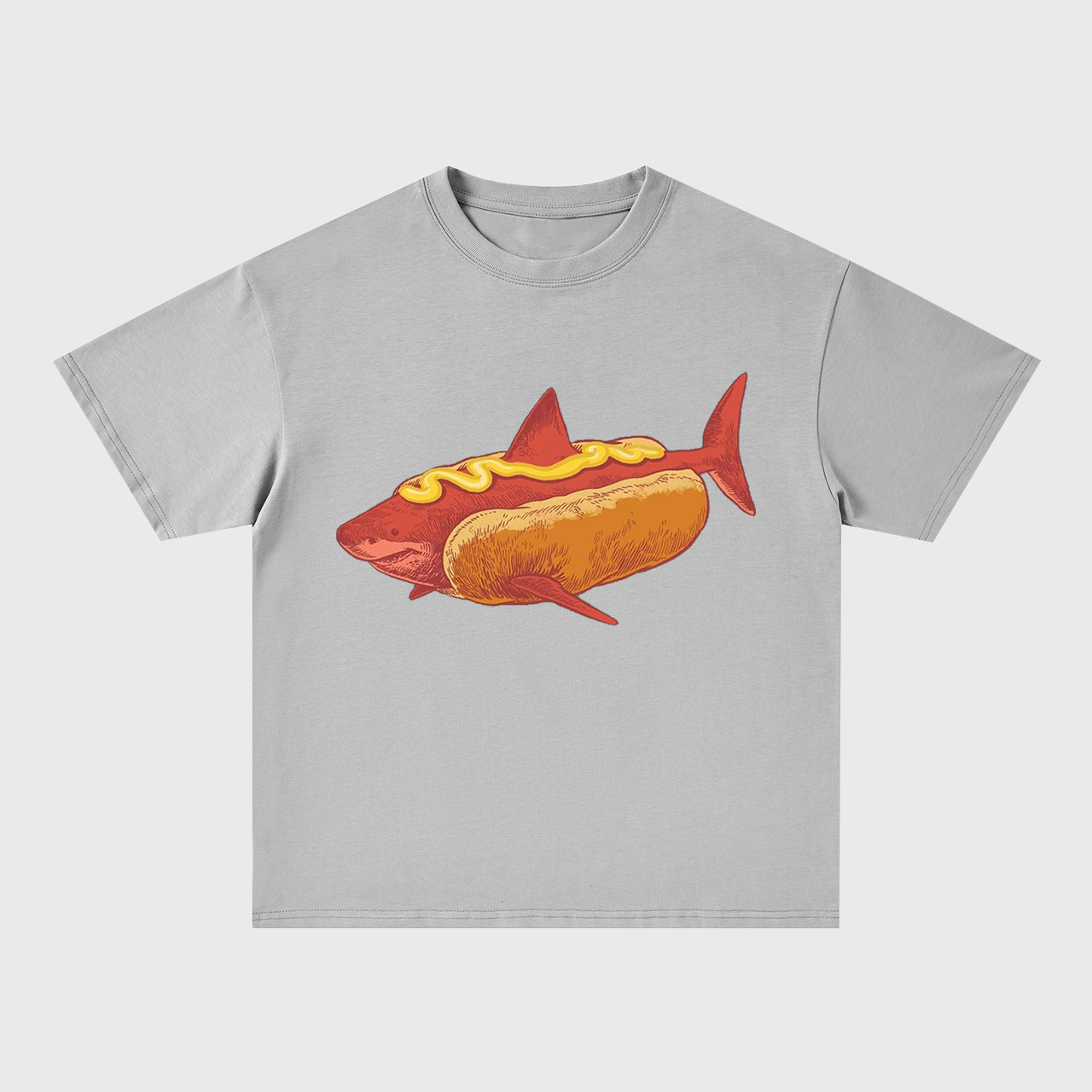 Hot Dog Shark Oversize T-Shirts