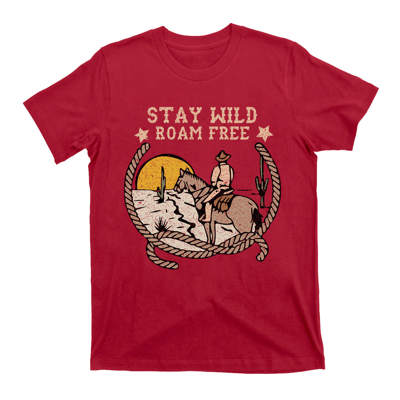Stay Wild Roam Free Vintage Cowboy T-Shirt