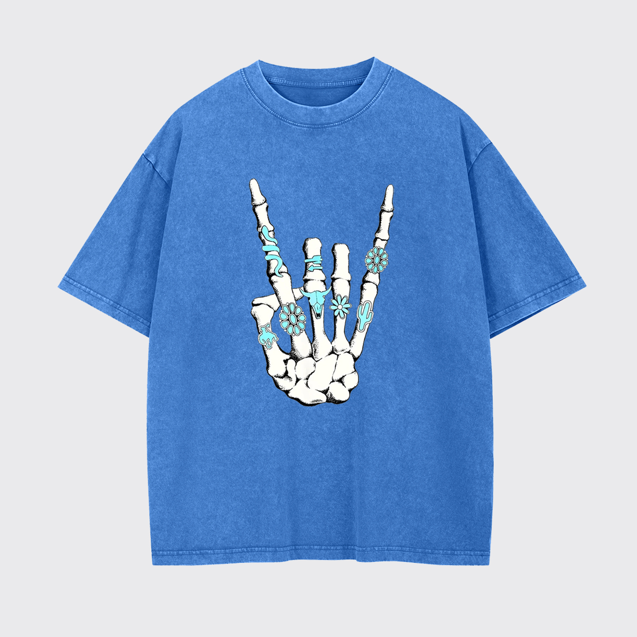 Western Rock On Skeleton Garment-dye Tees