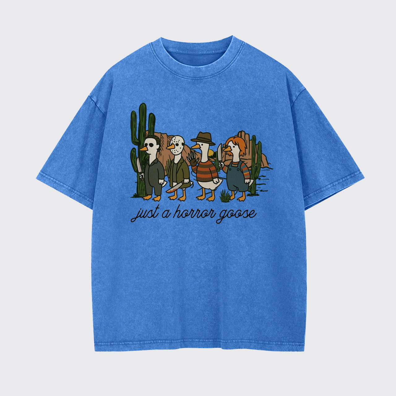 Funny Halloween Just A Horror Goose Garment-dye Tees