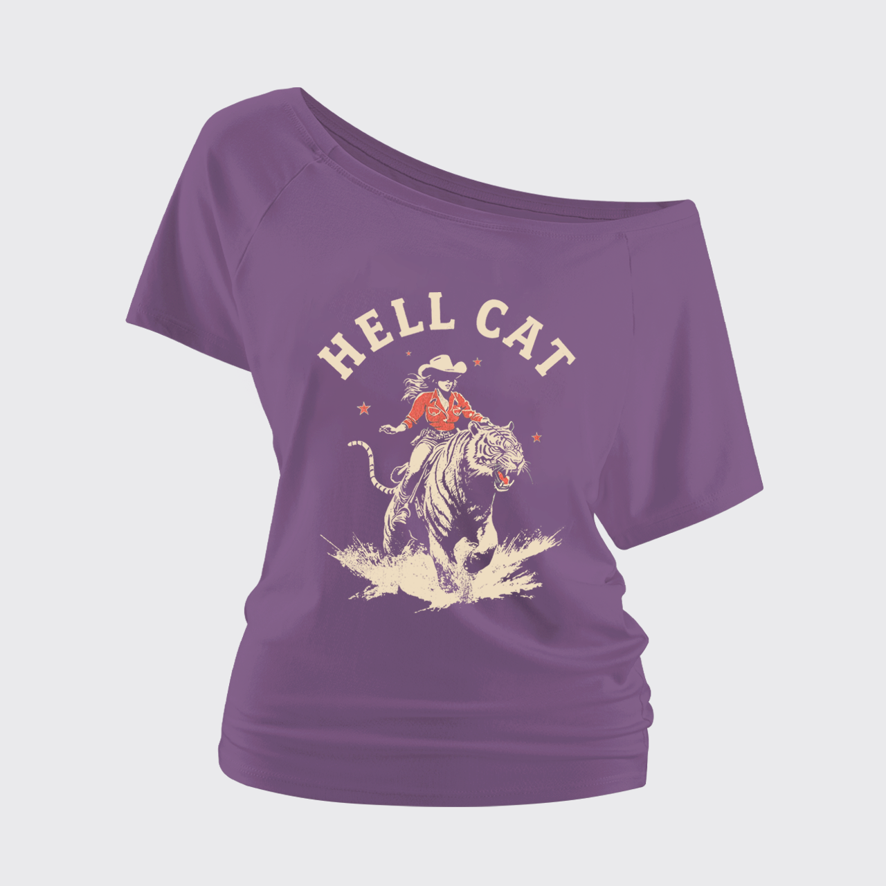 Vintage Cowgirl Hell Cat Off Shoulder Top