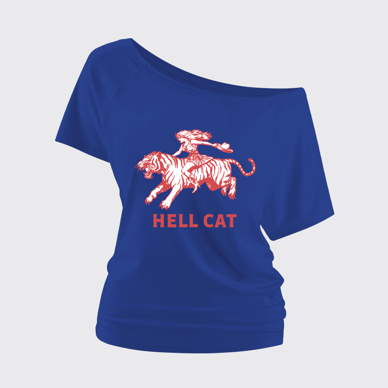 Retro Cowgirl Hell Cat Off Shoulder Top