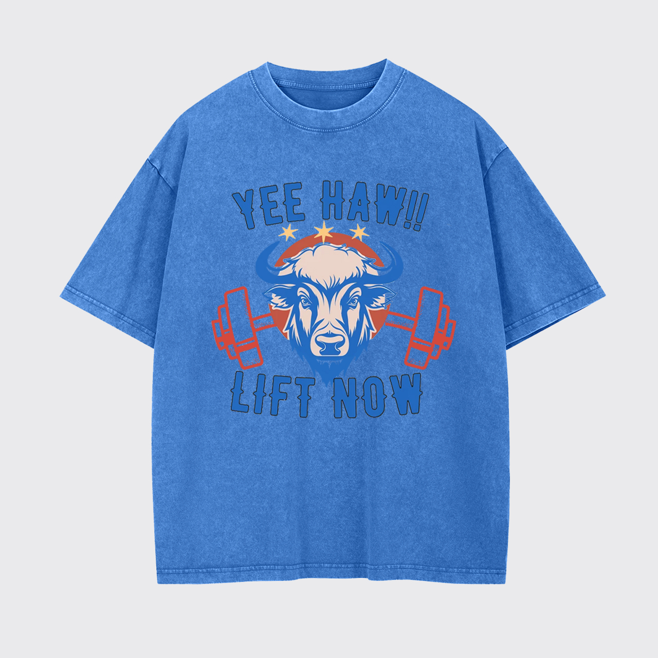 Yee Haw Lift Now Cowboy Gym Garment-dye Tees