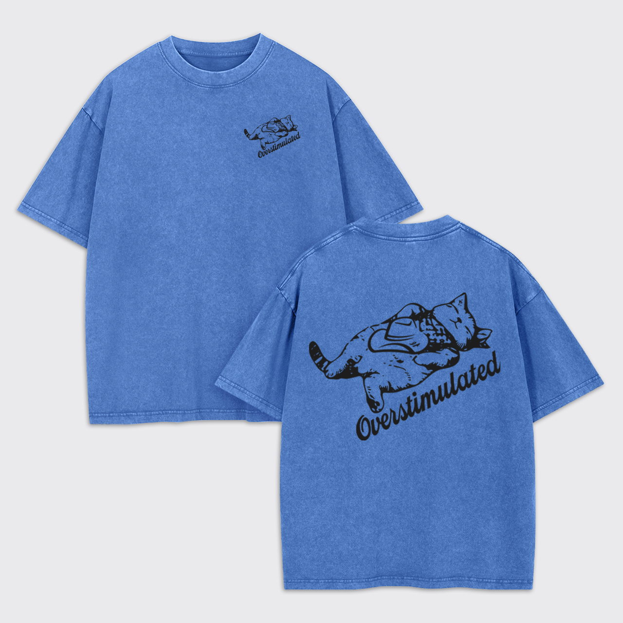 Overstimulated Cowboy Cat Garment-dye Tees