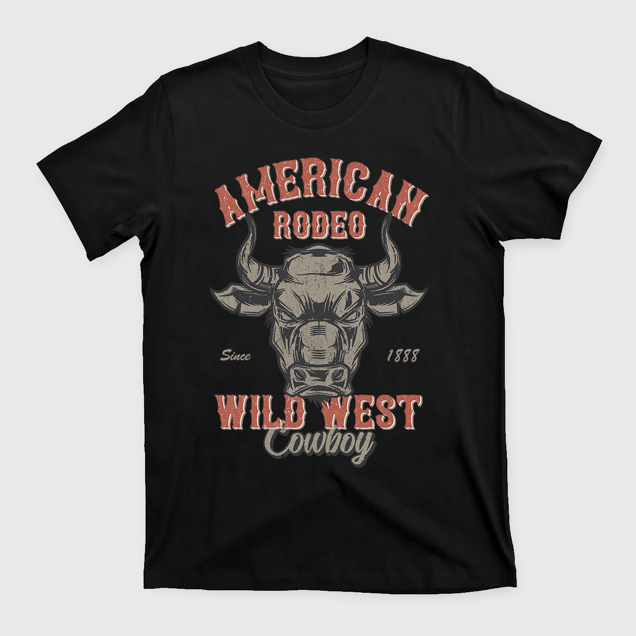 Vintage Rodeo Cowboy Wild West Bull T-Shirts