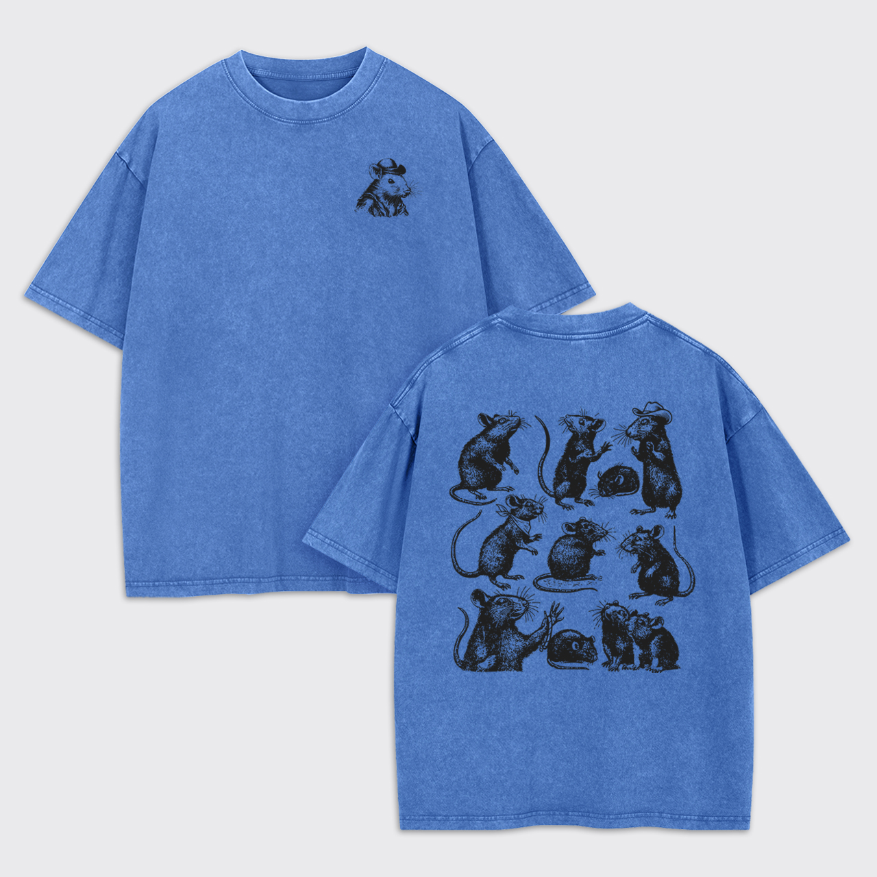 Goblincore Rat Vintage Animal Garment-dye Tees