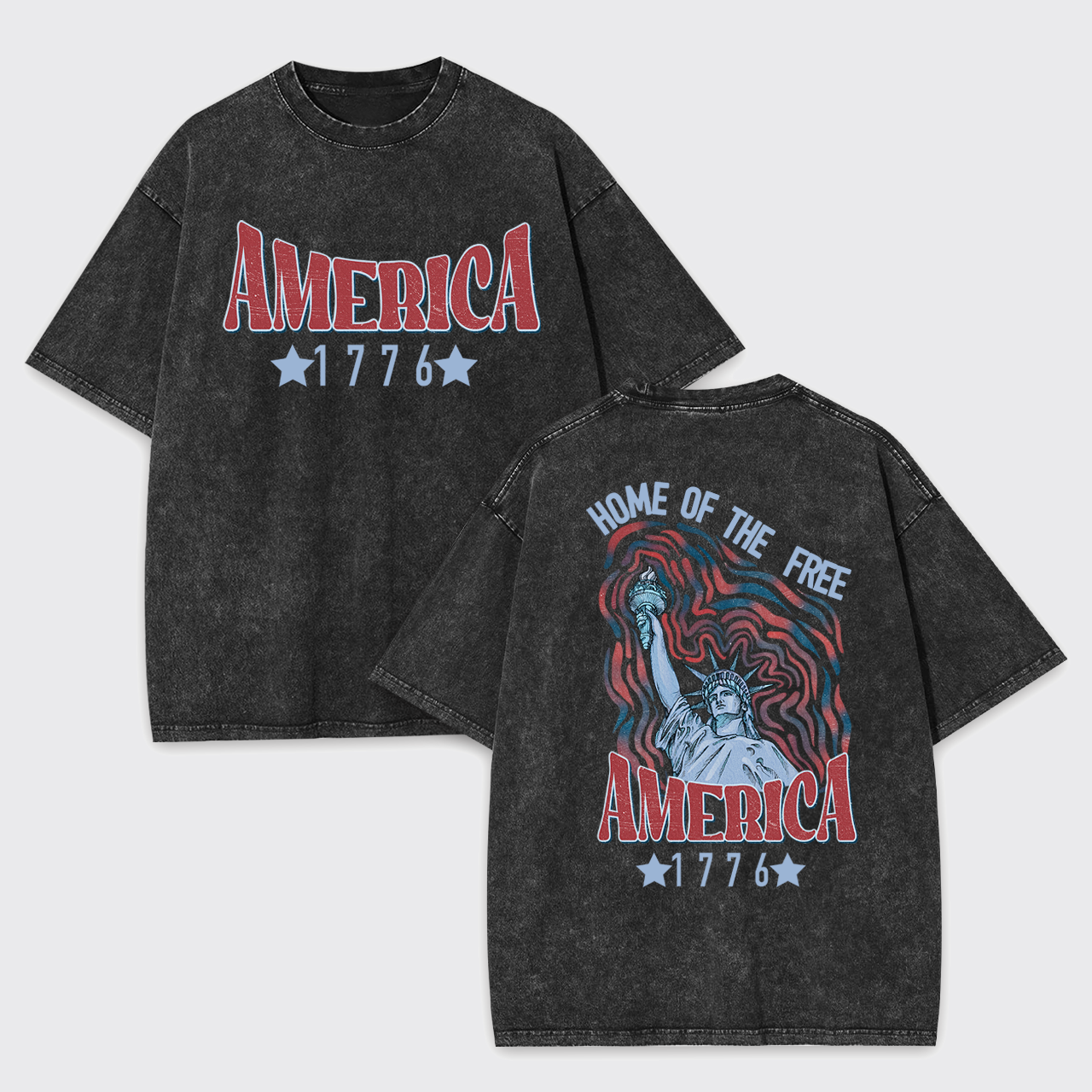 1776,Home Of The Free Garment-dye Tees