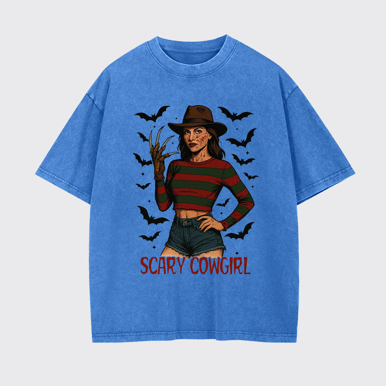 Scary Cowgirl Halloween Horror Garment-dye Tees