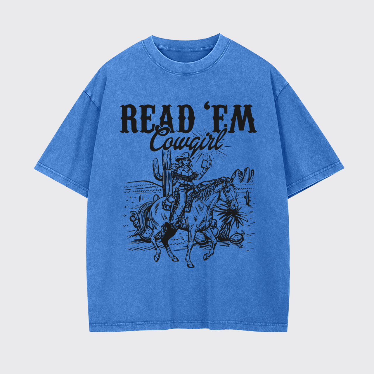 Country Bookish Cowgirl Garment-dye Tees