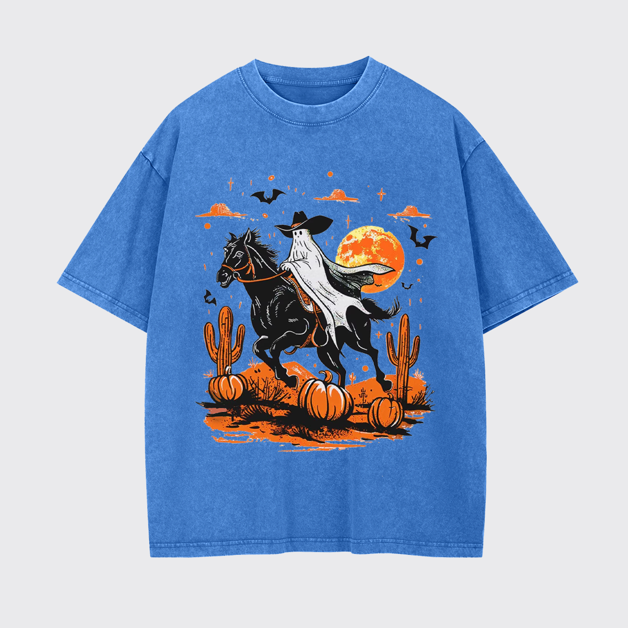 Retro Halloween Ghost Rider Garment-dye Tees