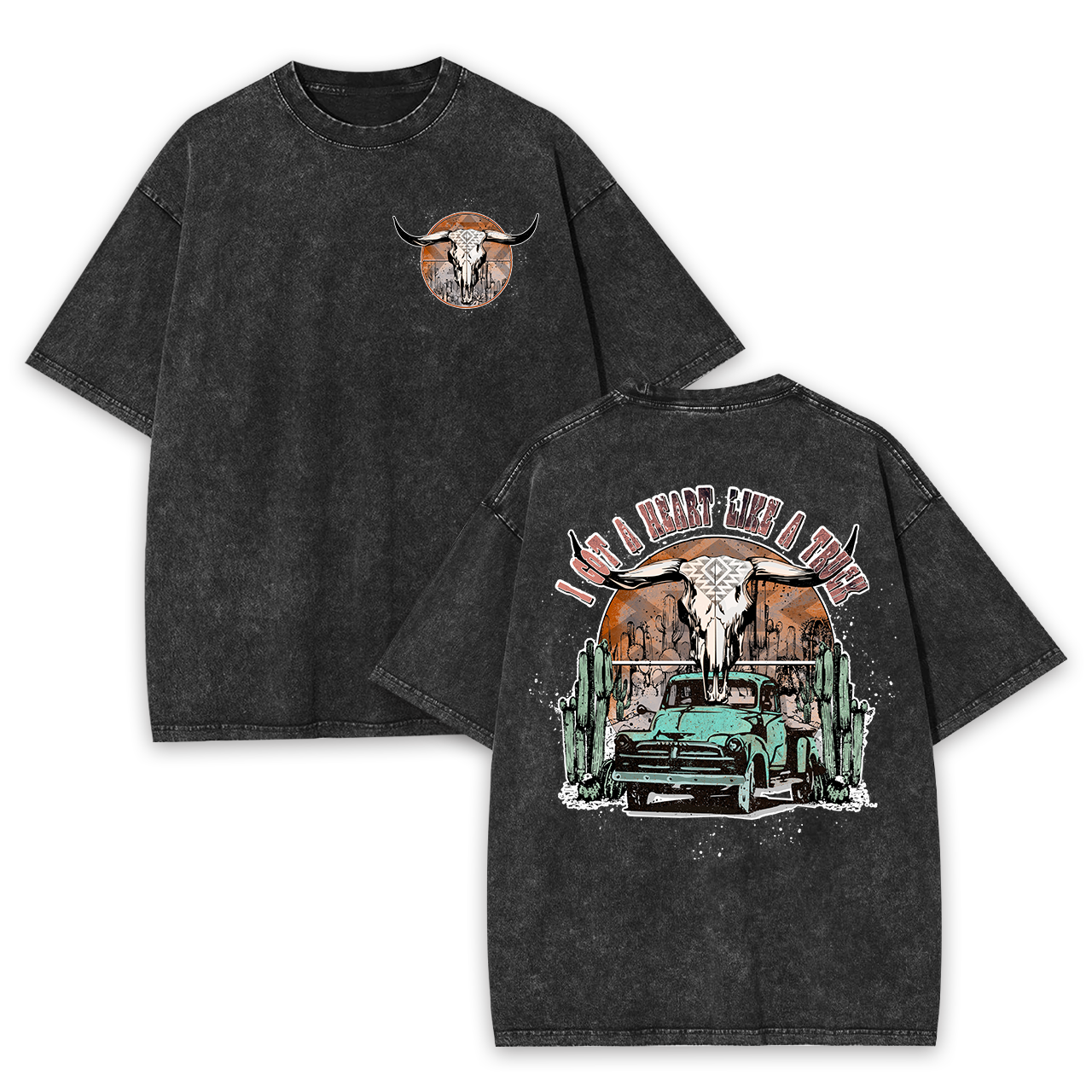 Heart Like A Truck Cowboy Garment-dye Tees