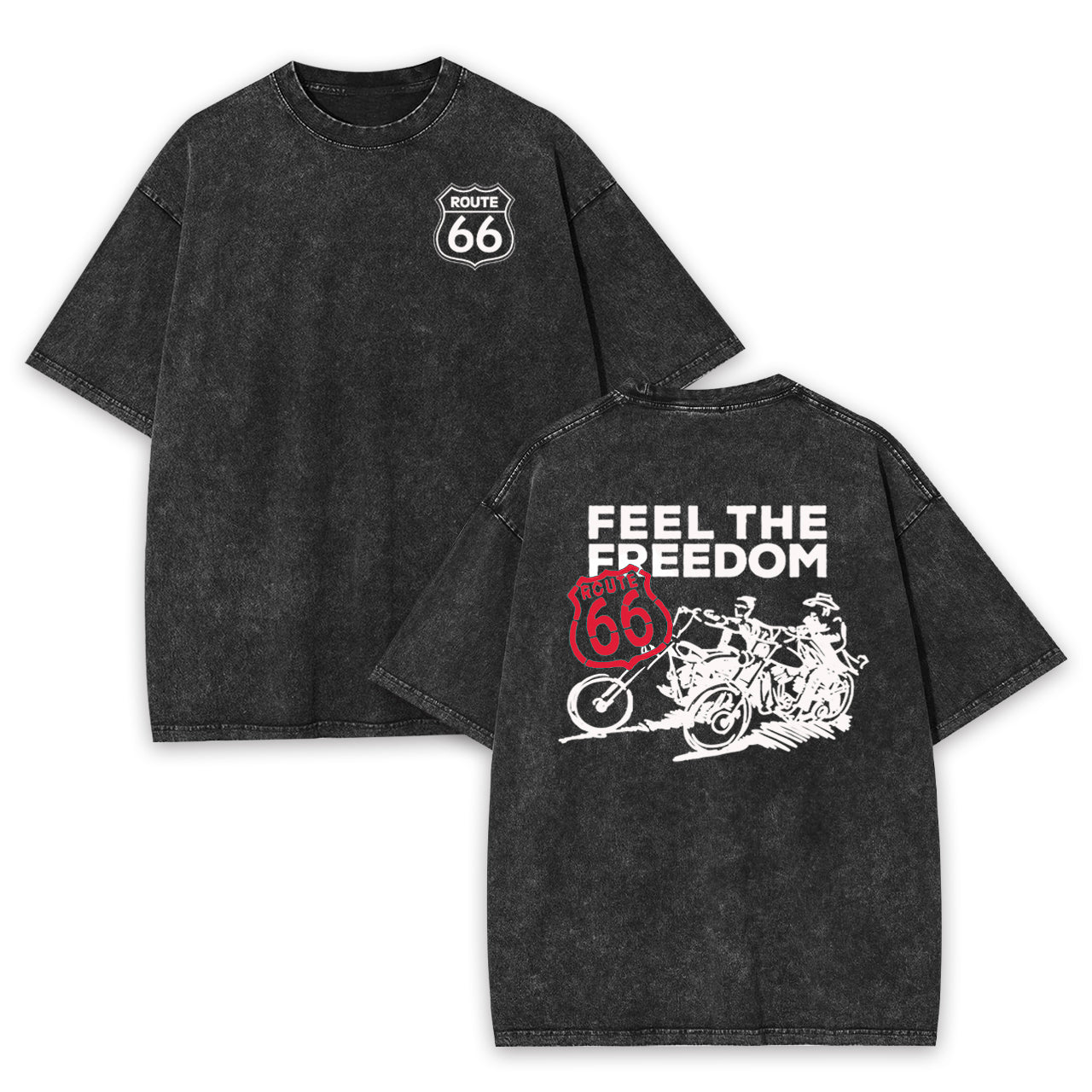 Route 66 Feel The Freedom Garment-dye Tees